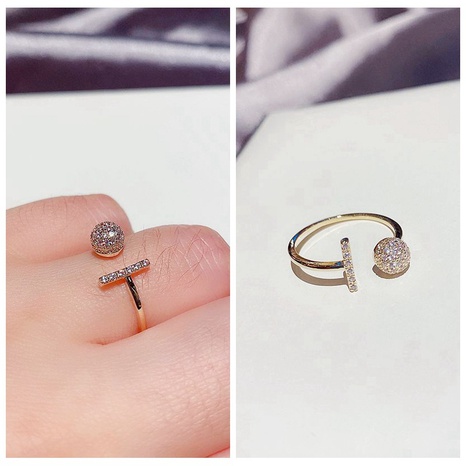 fashion simple geometric zircon micro-inlaid ring's discount tags
