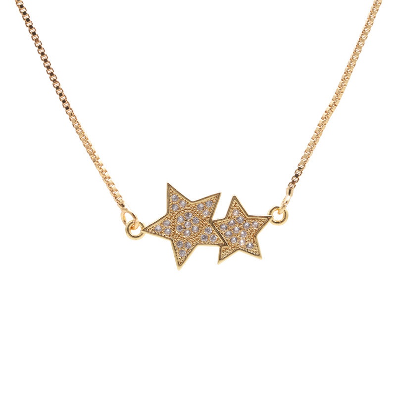 microinlaid zircon stars pendant necklace