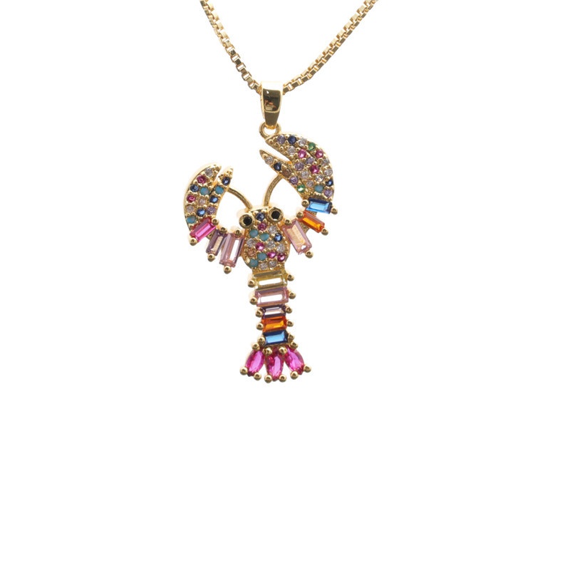 fashion microinlaid zircon crab pendant necklace