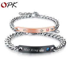 simple romantic fashion zircon titanium steel bracelet
