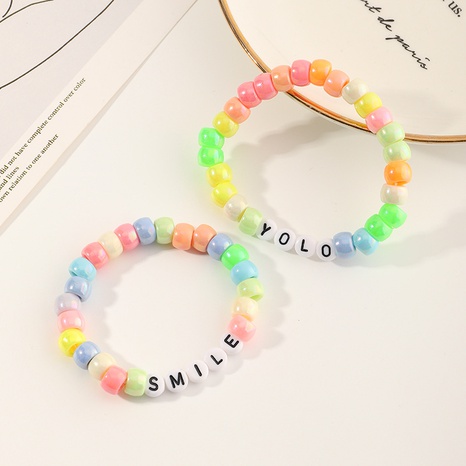 bracelets pour enfants en deux pièces simples en résine colorée's discount tags
