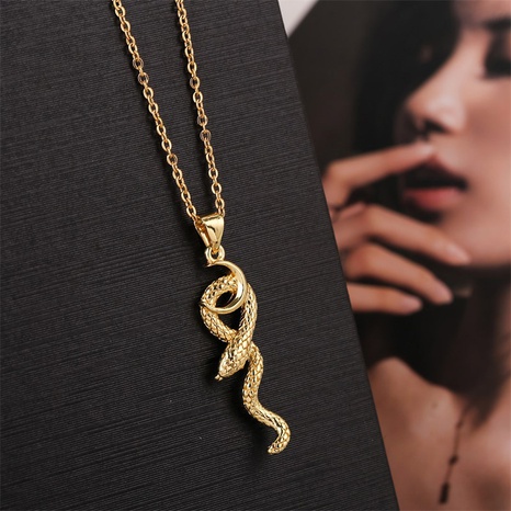 copper moon snake necklace  NHLA303365's discount tags