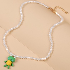 adorable collier de perles à pendentif grenouille
