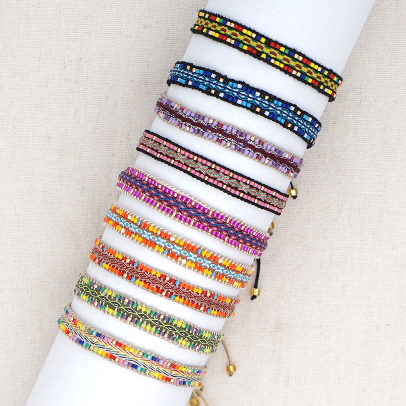 Bohemian retro rainbow beaded bracelet