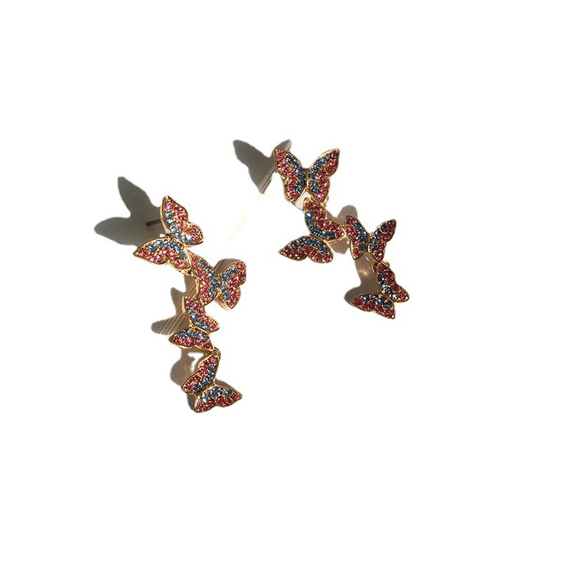 Bijoux Fantaisie Boucles Doreilles | Boucles D39oreilles En Alliage De Papillon De Diamant De Mode - KS55418