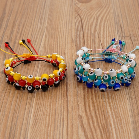 Simple Bohemian National Style Turkish Glass Eye Bracelet NHGW303688's discount tags