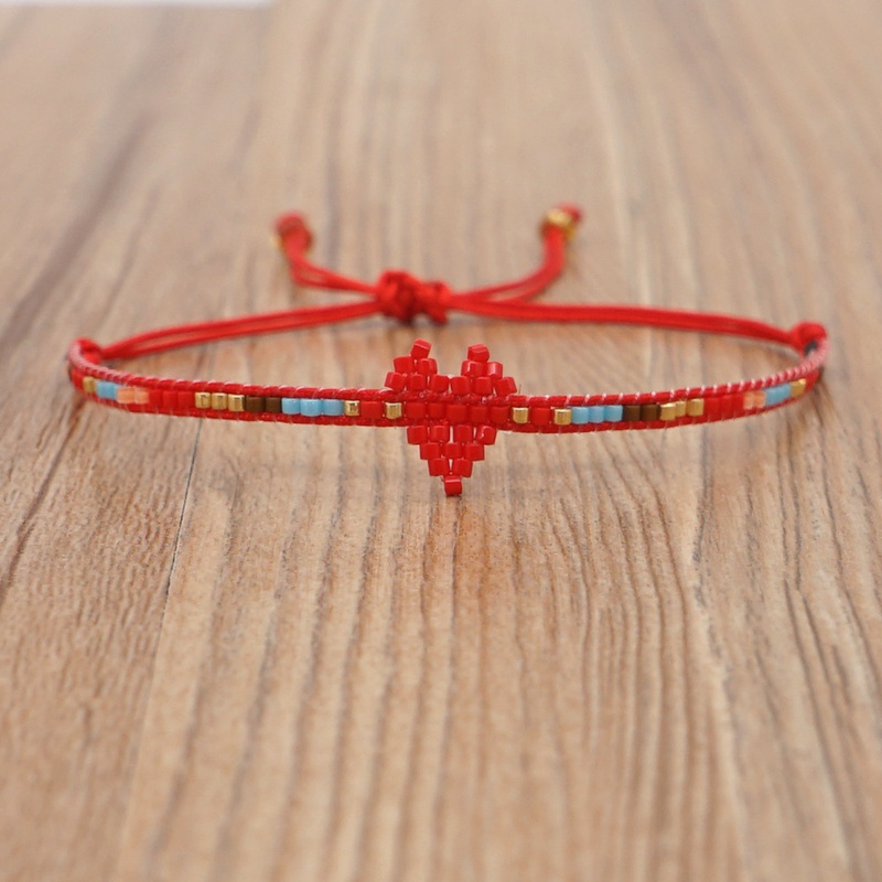 Simple Bohemian Miyuki Rice Beads Handwoven Love Beaded Bracelet