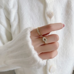 simple micro inlaid zircon knotted ring