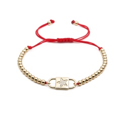 New Style Zircon Star Copper Bead Red String Adjustable Bracelet
