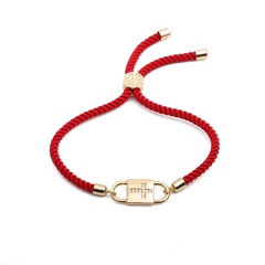 nueva pulsera ajustable de cuerda roja religiosa con cruz de circonio