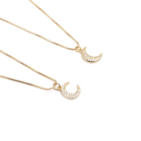 collier à pendentif lune et zircon perle's discount tags