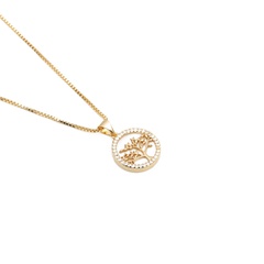 Fashion pearl zircon tree of life pendant necklace
