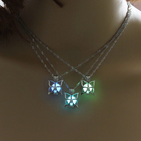 Fashion luminous butterfly necklace's discount tags