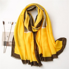nueva bufanda de seda de lino de algodón amarillo brillante coreano