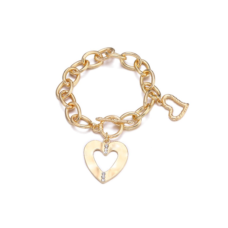 fashion simple Love Heart Pendant Chain Bracelet