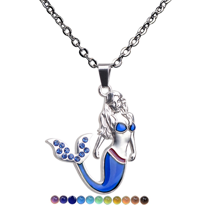 Bohemian Fashion Blue Diamond Mermaid Necklace