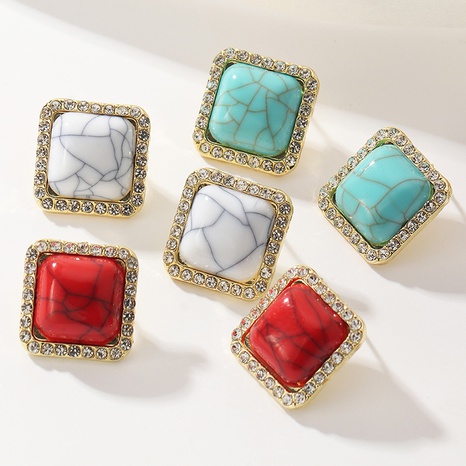 fashion simple square resin earrings's discount tags