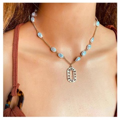 fashion alloy letter pendant pearl necklace