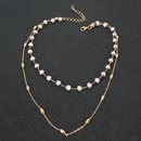 simple retro geometric alloy pearl necklacepicture8