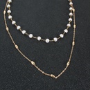 simple retro geometric alloy pearl necklacepicture9