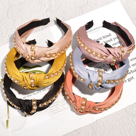 Koreanische Mode Perlenkette geknotetes Haarband's discount tags