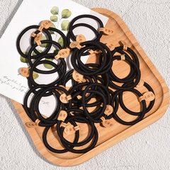 30 pieces of pure black simple hair ring