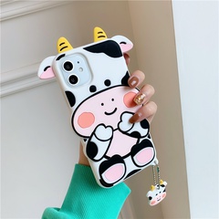 Cas de téléphone de vache de dessin animé mignon pour iPhone8plus SE2 XR