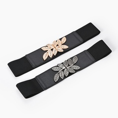 Creative fashion metal leaf elastic waist
