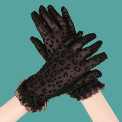 guantes de encaje con estampado de leopardo de moda