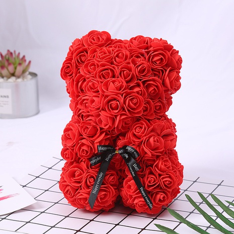 Valentine's Day Gift Creative 25cm Rose Flower Bear Gift Box PE Flower Romantic Foam Bear BEBEAR's discount tags