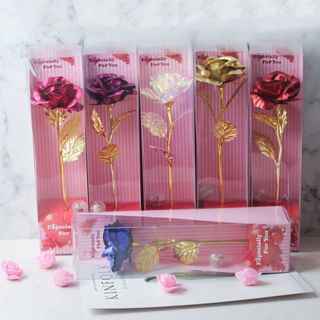 glowing rose gold foil Valentine's Day gift box's discount tags