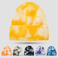 European and American cross-border woolen hats tie-dye gradient knit hat fashion hedging melon leather hat new