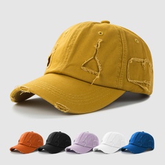 washed distressed European and American fashion hip-hop cotton baseball caps solid color sunshade caps tide