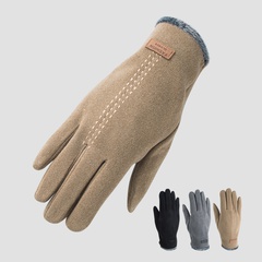 Nouveaux gants de velours hiver chaud couleur unie équitation en plein air gants à écran tactile à l'épreuve du froid