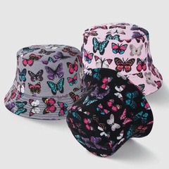 2021 new colorful butterfly double-sided fisherman hat hip-hop trend street sunscreen hat fashion casual basin hat