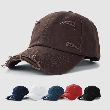 washed distressed worn hats European and American hip-hop personality cotton baseball sunshade curved brim caps tide's discount tags