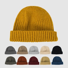 Korean melon hat warm pure color knitted wool hat outdoor hat hip hop tide