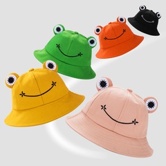 fisherman hat Korean version cute art frog smile embroidery sun hat warm basin hat