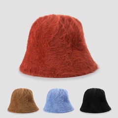 Spot en peluche pêcheur chapeau lapin cheveux seau chapeau mode bassin chapeau de couleur unie