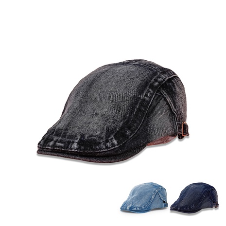 Sombrero azul cara de ala ancha pequeña moda coreana salvaje vaquero hacia adelante sombrero otoño nuevo sombrero de pintor's discount tags