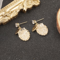 Boucles d'oreilles pendantes à la mode en laiton plaqué or véritable micro incrusté de zircon