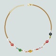 RetroTeufelsaugen ethnischen Stil farbige Reisperlenimitation Perlenkette personalisierte handgemachte Perlenkettepicture13