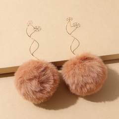 Korean version of creative small fresh temperament small hair ball earrings