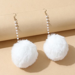 European and American retro creative temperament small fresh fluffy pearl earrings