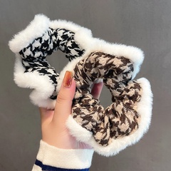 Autumn and winter new hair ring ponytail knitted plush rubber band small fresh hair rope