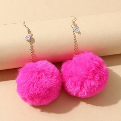 Korean version of tide creative fluff ball small fresh zircon earrings