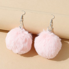 Korean version of creative small fresh wild sweet star and moon fluffy ball earrings