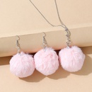 Korean version of creative small fresh sweet star and moon fluffy ball sweater chain earrings setpicture3