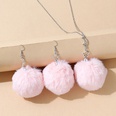 Korean version of creative small fresh sweet star and moon fluffy ball sweater chain earrings setpicture4
