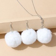 Korean version of creative small fresh sweet star and moon fluffy ball sweater chain earrings setpicture5